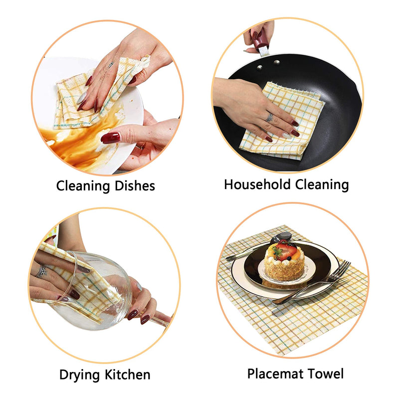 [Australia - AusPower] - PandS Reusable Paper Towels - Plaid 40 Count - 1 Roll 10″×10″ Cleaning Wipes - Shop Towels - Strong Absorbent Quick Dry - Cleaning Supplies - Household Items 