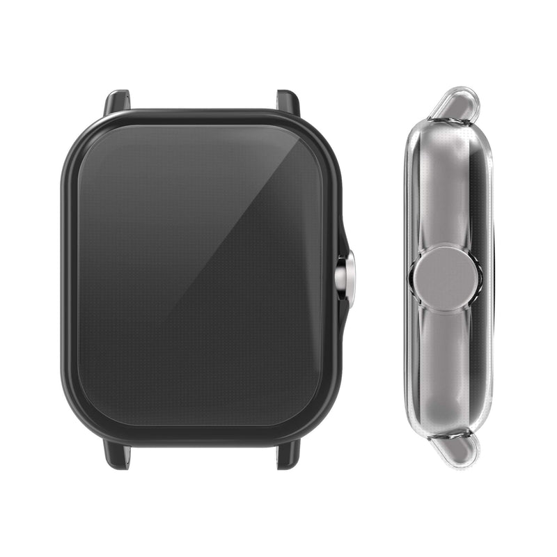 [Australia - AusPower] - kwmobile Case Compatible with Huami Amazfit GTS 3 / GTS 2 / GTS 2e (Set of 2) - Smart Watch/Fitness Tracker Cover - Black/Transparent black / transparent 