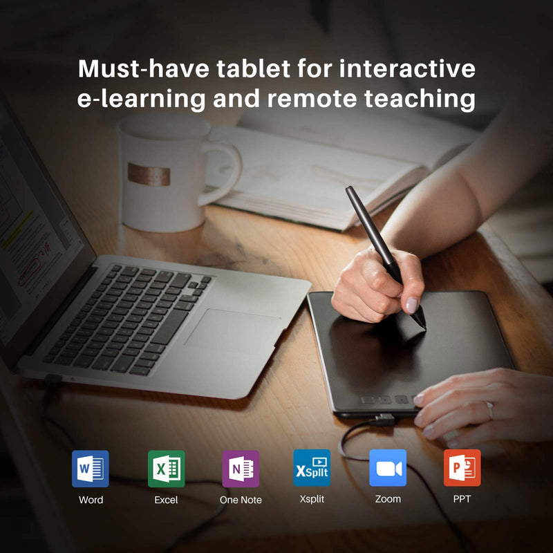 [Australia - AusPower] - Huion Inspiroy H640P Drawing Tablet Android Support with Artist Glove Battery-Free Stylus 