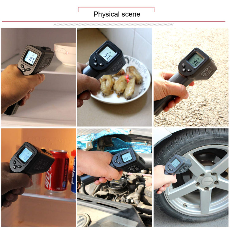 [Australia - AusPower] - Kaemeasu Digital Infrared Thermometer -58℉-1022℉ (-50℃ to 550℃) High Precision Handheld Non-Contact Electronic Thermometer Pyrometer IR Laser Point Gun KM-550 