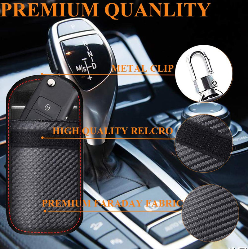 [Australia - AusPower] - Upgraded Faraday Bag for Key Fob (2 Pack),Premium Faraday Key Fob Protector– Car RFID Signal Blocking, Car Security Protection Pouch, Anti-Theft Pouch, Anti-Hacking Case Blocker 