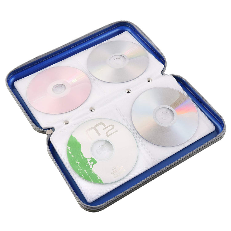 [Australia - AusPower] - alavisxf xx CD Holder, 72 Capacity CD/DVD Case Holder Portable Wallet Storage Organizer Hard Plastic Protective Storage Holder for Car Travel(72 Capacity, Blue 72) 