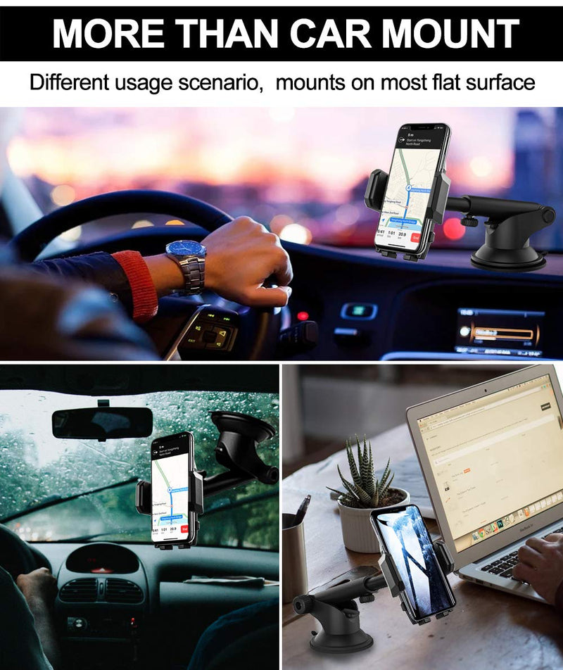 [Australia - AusPower] - Cell Phone Holder for Car Dashboard or Windshield, EXSHOW Car Phone Mount with Easy-Touch and Solid Sticky Gel Pad for iPhone 11 Pro Max XR XS 8 Plus 7 6S, Samsung S10+ S10 S9 Note 10 10+ & All Phones 
