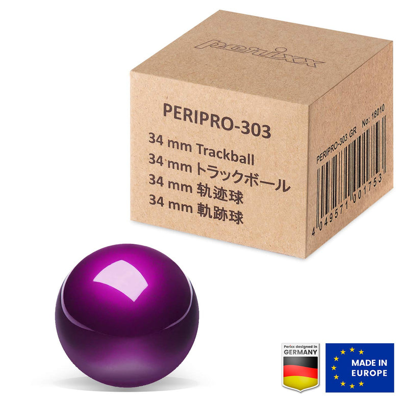 [Australia - AusPower] - Perixx PERIPRO-303GP Small Trackball, 1.34 Inches Replacement Ball for Perimice and M570, Glossy Purple 