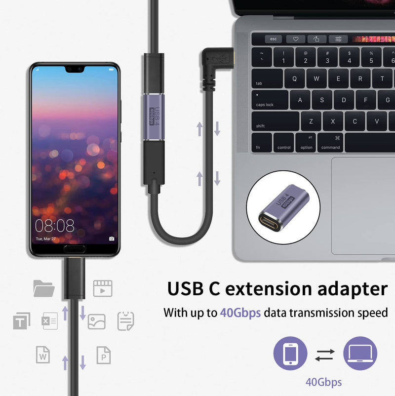 [Australia - AusPower] - Duttek USB C Extender Adapter (3 Pack), 40Gbps USB C Coupler, USB C Male to Female Adapter and USB C Male to Male Connector with 8K@60Hz Video Display for Steam Deck, MacBook,Thunderbolt ect 