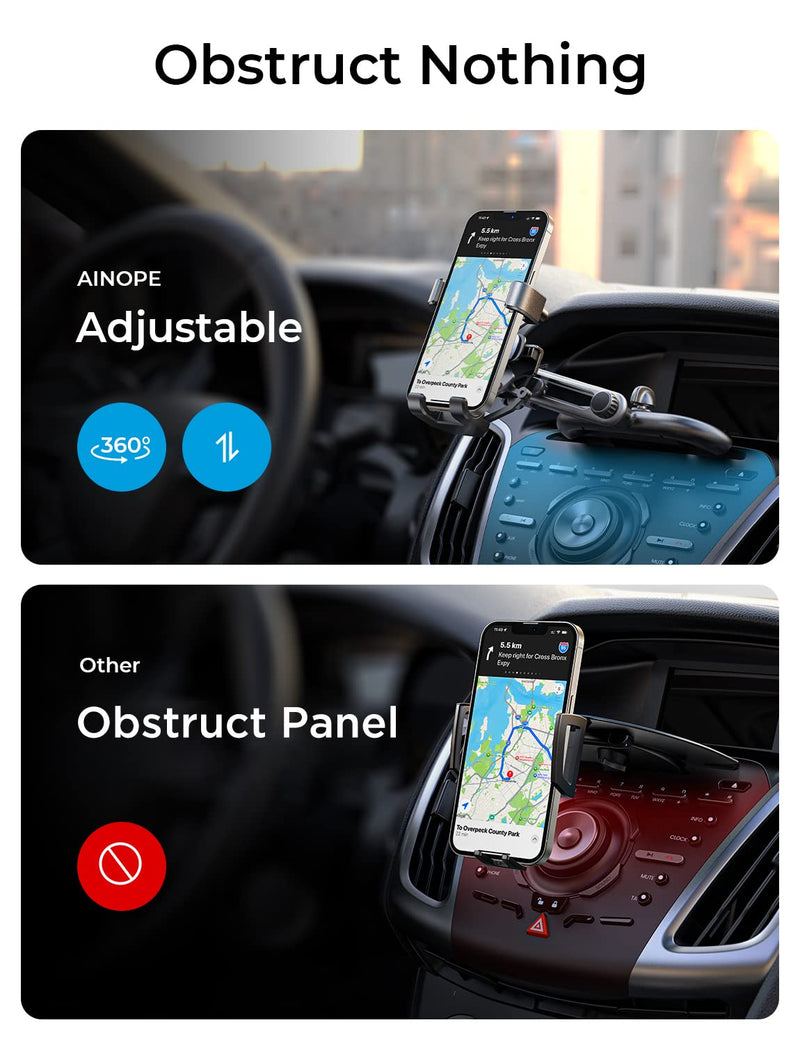 [Australia - AusPower] - AINOPE CD Slot Car Phone Holder Mount，[3 in 1 Multiple Choices] Gravity Phone Holder Mount for Car Vent with Mental Hook car Phone Holder Compatible with 4-7 inch Smartphone 
