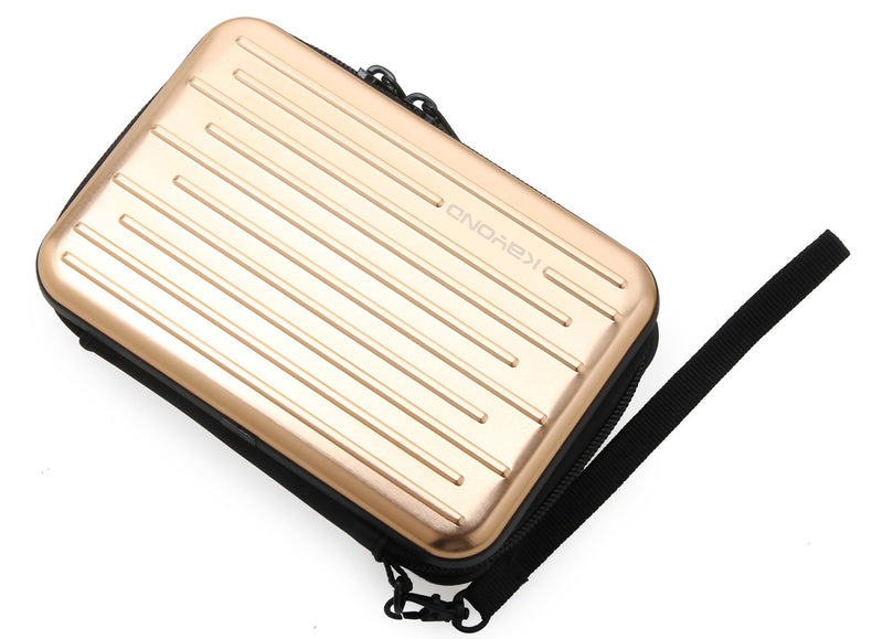 [Australia - AusPower] - KAYOND Anti-Shock Silver Aluminium Carry Travel Protective Storage Case Bag for 2.5" Inch Portable External Hard Drive HDD USB 2.0/3.0 (Golden) Golden 