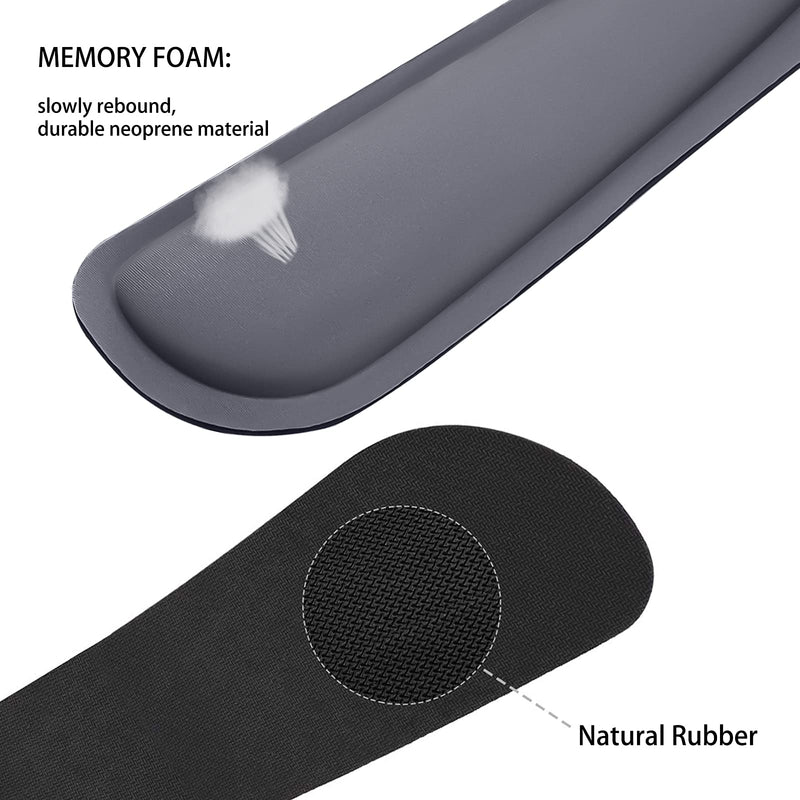 [Australia - AusPower] - MOSISO Mouse Pad Wrist Support, Ergonomic Keyboard Wrist Rest Mousepad Raised Memory Foam Set Non-Slip Base Home/Office Pain Relief & Easy Typing Neoprene Cloth Cushion with Wipe Cloth, Space Gray 
