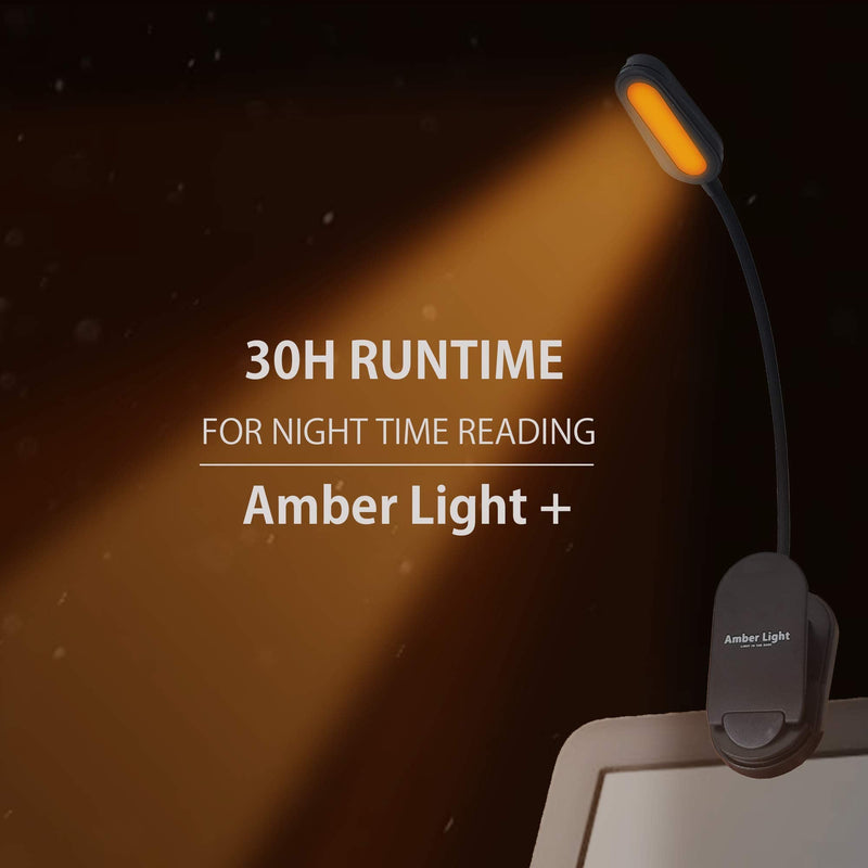 [Australia - AusPower] - Giftable Amber Book Light - Blue Light Blocking - Night Reading Light by Amber Light Store. Rechargeable. 1600K for Reading in Bed at Night. Perfect as a Giftable Kindle Light and LED Book Light. 