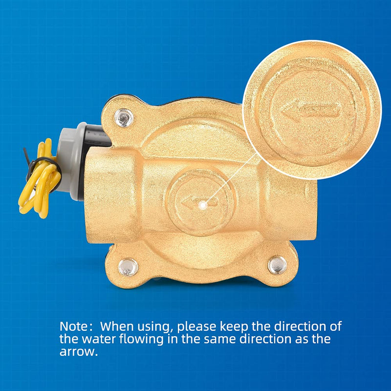 [Australia - AusPower] - CGELE Brass Electric Solenoid Valve 110V 1/2In（inch） Pneumatic Air Normally Colsed for Water Gas Fuel Oil, 1/2In-110V 1/2"-110V 
