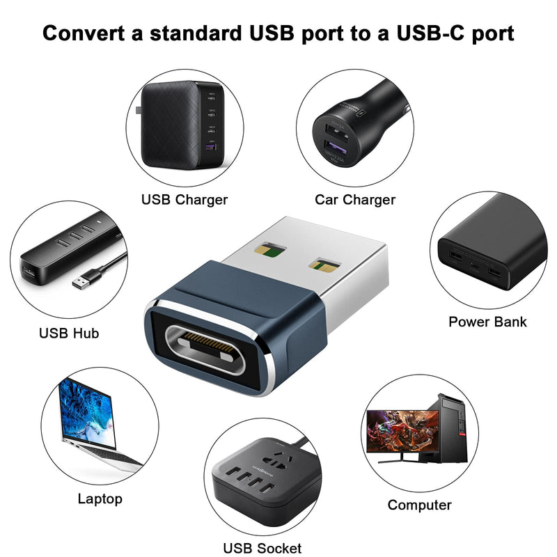 [Australia - AusPower] - USB C to USB A Adapter, COOYA Type C Female to USB Male 3-Pack Data Sync Charger Cable Converter for iPhone 13 Pro Max 12 Mini 11 XR X Samsung S21 S20 FE Galaxy Z Flip 3 Fold 2 iPad Pro MacBook Laptop 