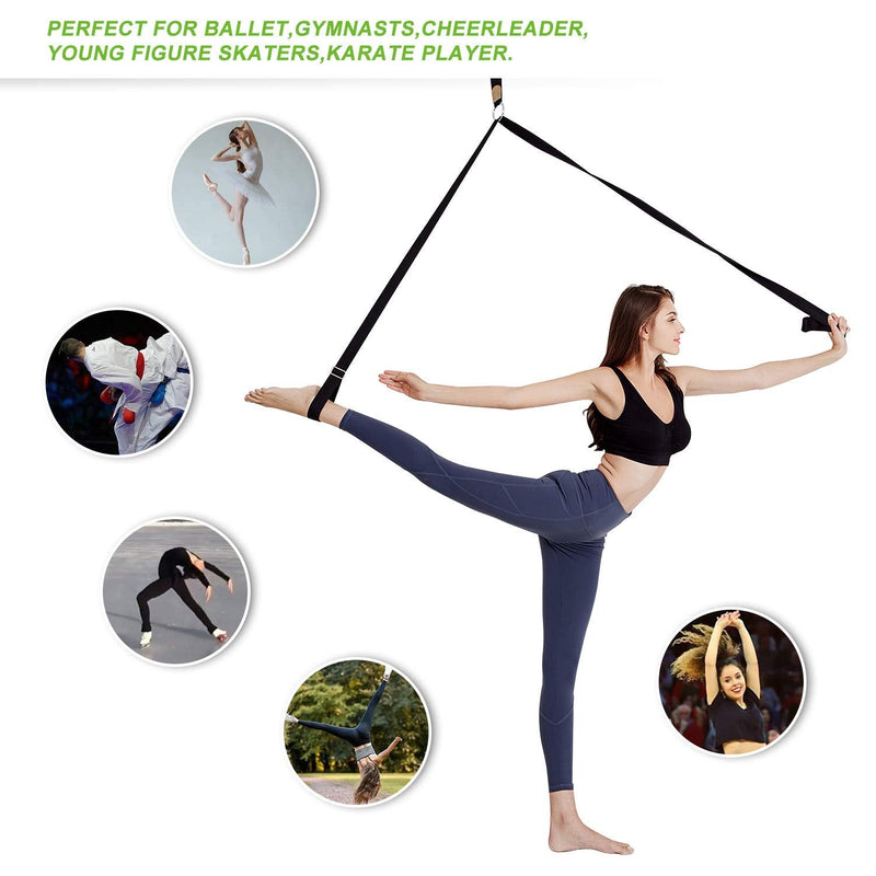 [Australia - AusPower] - Leg Stretch Band - to Improve Leg Stretching - Easy Install on Door - Perfect Home Equipment for Ballet, Dance and Gymnastic Exercise Flexibility Stretching Strap Foot Stretcher Bands Light blue 
