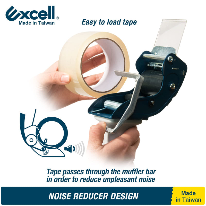 [Australia - AusPower] - Excell Tape Dispenser with Low Noise Design When Packaging The Boxes, Packing Gun Plus 1 Free Transparent Tape (Approximately 0.05mmx48mmx50M) Used for Shipping, Moving, Office and Warehouse - 1Pack 1-Pack 