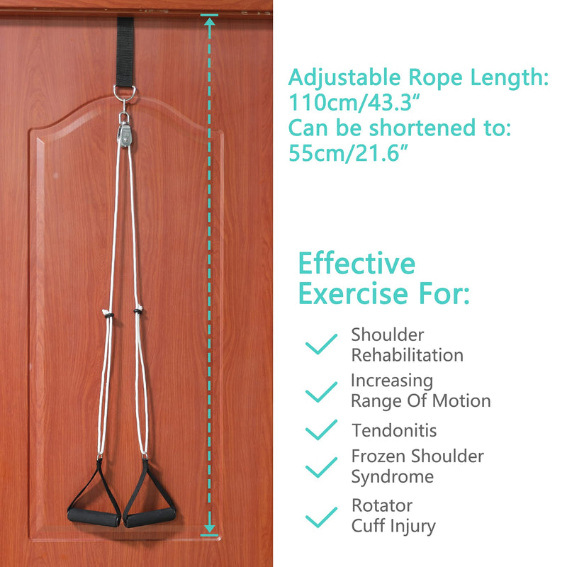 [Australia - AusPower] - Fanwer Shoulder Pulley, Over the Door Pulley System for Shoulder Rehab, Shoulder Exercise Pulley for Physical Therapy, Assisting Rotator Cuff Recovery, Increase Flexibility Stretching, Range of Motion 