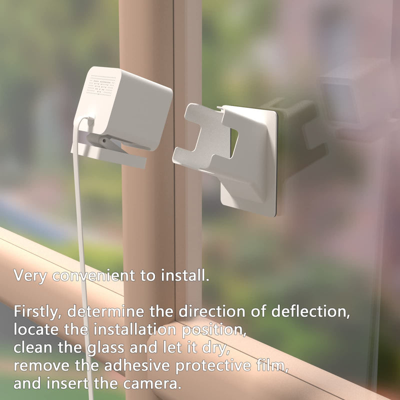 [Australia - AusPower] - Teccle Angled Window Mount for Wyze Cam V3, 20 Degrees Tilt (Up/Down/Left/Right), Through Window Use Cam v3, Helps You Watch Front Yard and Driveway (White/Pack of 1) 20° tilt window mount white/Pack of 1 
