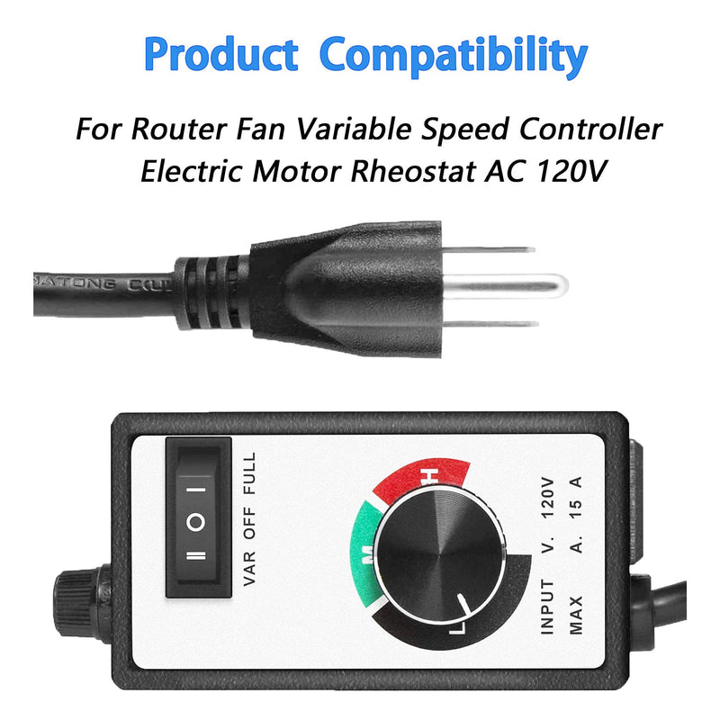 [Australia - AusPower] - For Router Fan Variable Speed Controller Electric Motor Rheostat AC 120V 
