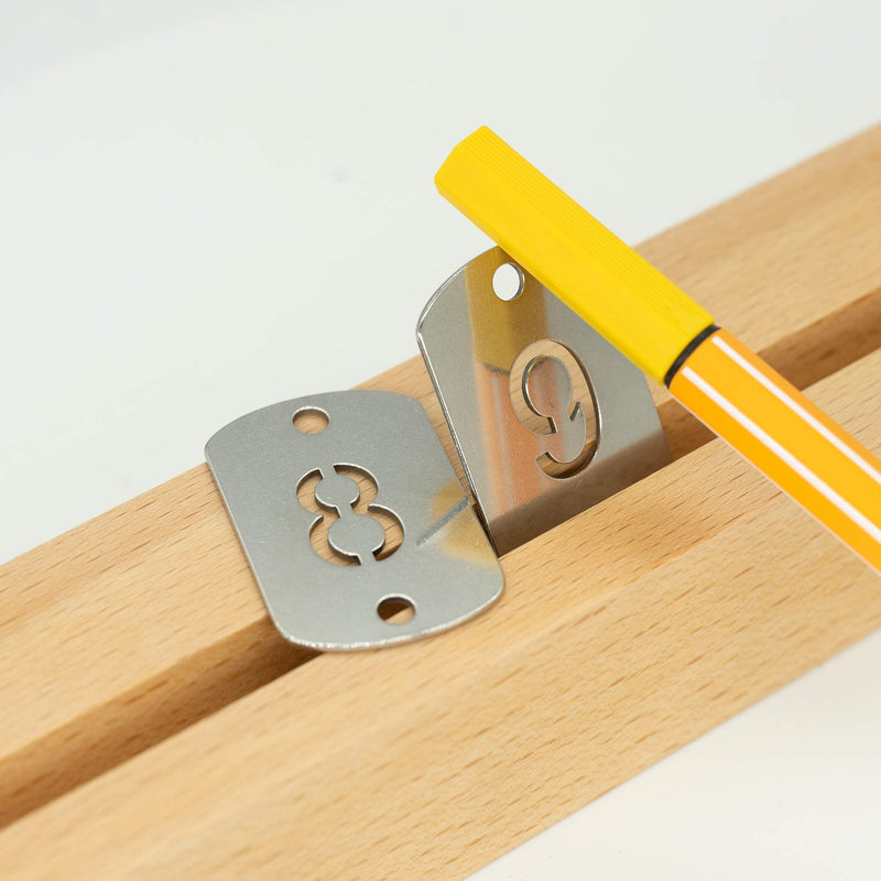 [Australia - AusPower] - StayMax Rectangular Hollowed Stainless Steel Number Tags Key Tags with Two Holes (1-10) 1-10 