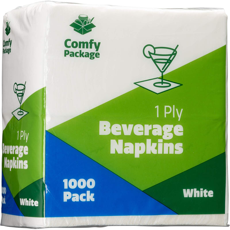 [Australia - AusPower] - White Beverage Napkins 1-Ply [1000 Pack], Bulk Cocktail Napkins, Restaurant Paper Napkins 1000 Pack 