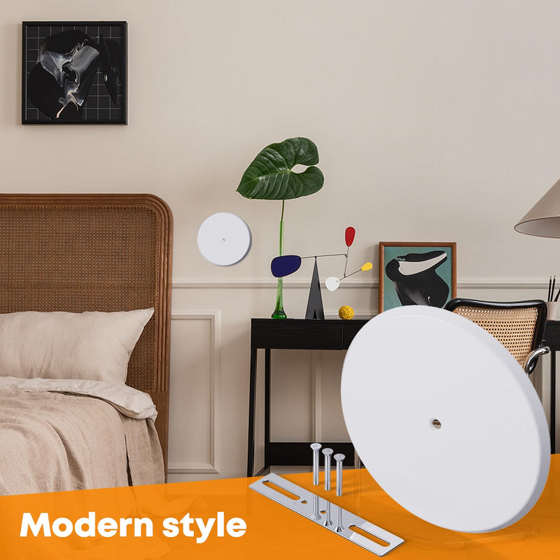 [Australia - AusPower] - Wuno Shop 4 Pcs Ceiling Cover Plate with Center Holeï¼Œ5 inch Round Outlet Covers Plate For Electrical Box, Metal Blank Cleanout Cover Plate for Smoke Detector,Wall Light Hole -White 5 inch Ceiling Plate Cover with Center hole 