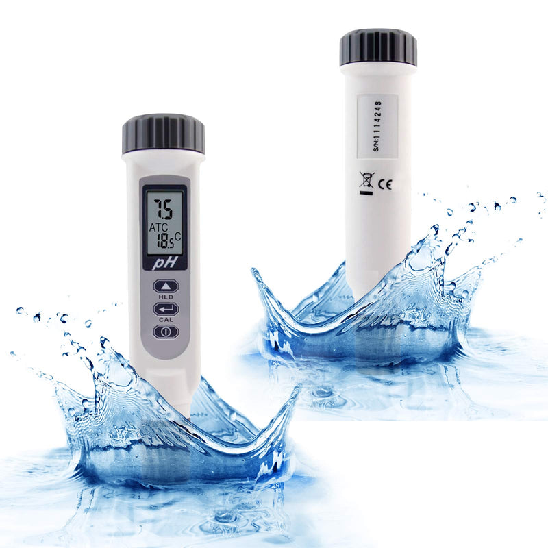 [Australia - AusPower] - TEKCOPLUS Digital pH Meter Monitor Sensor Tester Pen Waterproof 0~14 Temperature Measurement High Accuracy Tests Water Aquarium Swimming Pool Hydroponics Plants 