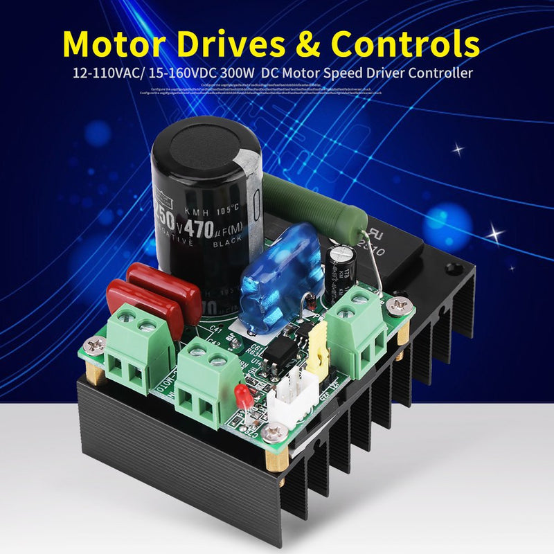 [Australia - AusPower] - 12V-110V AC / 15-160V DC 300W PWM Motor Speed Controller Regulator Board Motor Driver Governor Module for Fan Pump Blower Engraver 