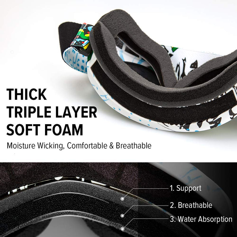 [Australia - AusPower] - OutdoorMaster Kids Ski Goggles - Helmet Compatible Snow Goggles for Boys & Girls with 100% UV Protection 