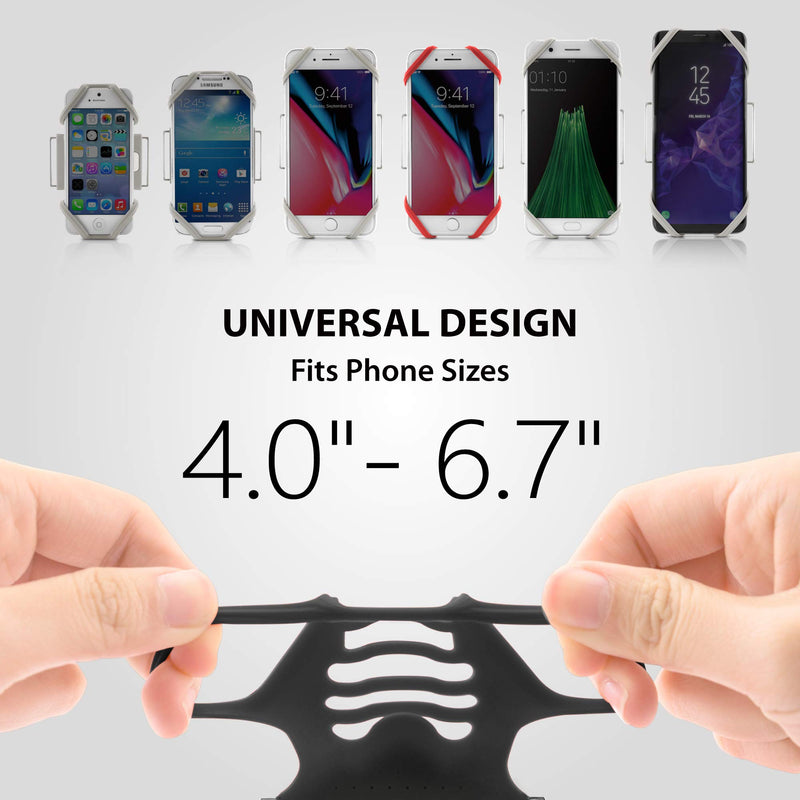 [Australia - AusPower] - Bone Run Tie Running Armband Phone Holder for Apple iPhone 13 12 11 Pro Max Mini XS XR X 8 7 Samsung Galaxy S10 S9 S8 Smartphone, Phone Size 4-6.7" (Black/Arm Size 9.8-15.7") 9.8-14 (inches) / 25-35.5 (cm) Black 