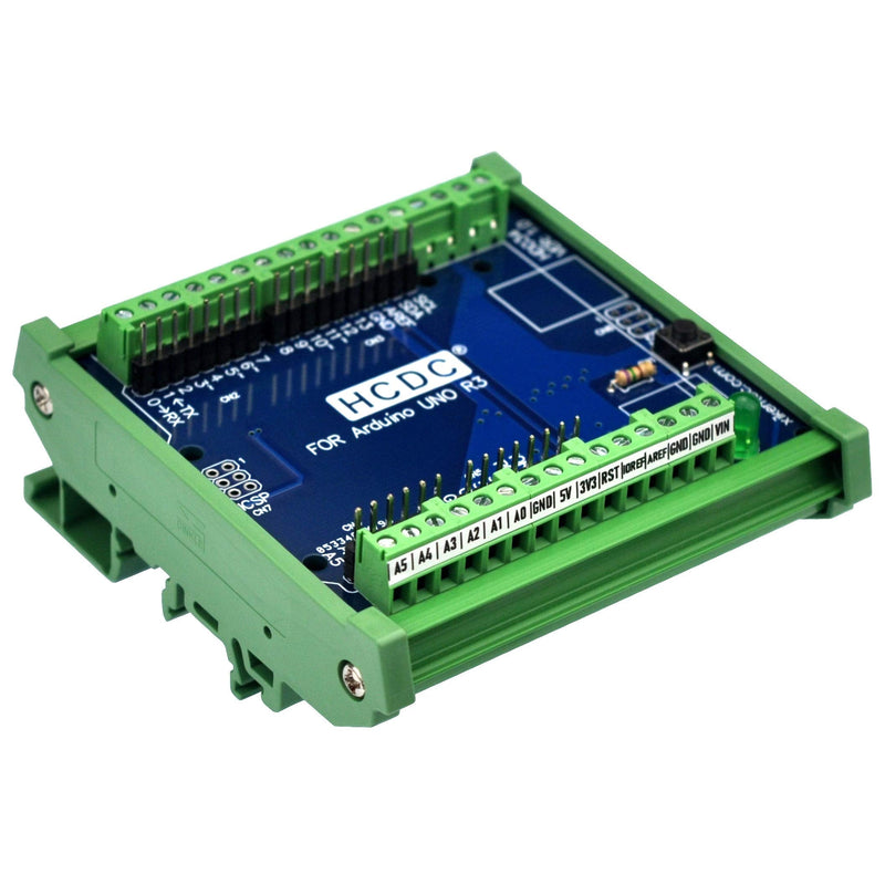 [Australia - AusPower] - DIN Rail Mount Pinout Breakout Terminal Block Module for Arduino UNO R3 