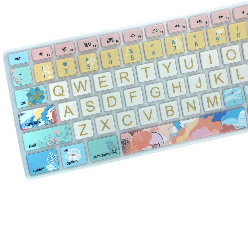 [Australia - AusPower] - Silicone Keyboard Cover Skin for Apple iMac Keyboard with Numeric Keypad Wired USB MB110LL/B(Model: A1243), Cute Print, US Layout, Litter Flowers for Apple wired keyboard(Model: A1243) 