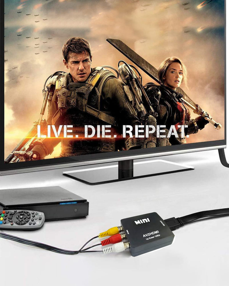[Australia - AusPower] - ABLEWE RCA to HDMI,AV to HDMI Converter, 1080P Mini RCA Composite CVBS Video Audio Converter Adapter Supporting PAL/NTSC for TV/PC/ PS3/ STB/Xbox VHS/VCR/Blue-Ray DVD Players, Grey 