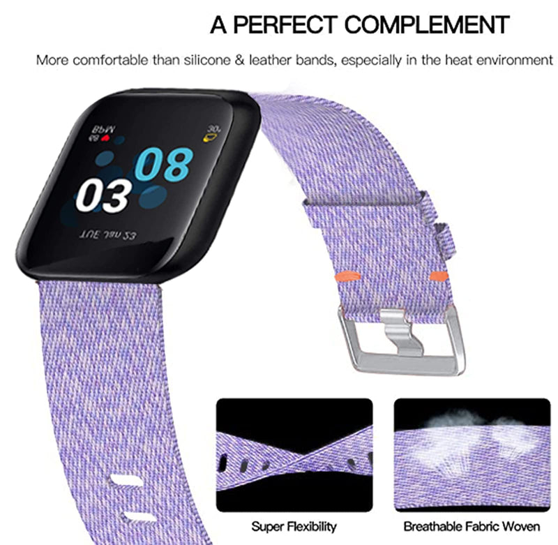 [Australia - AusPower] - Compatible for iTouch Air 3 Band, Lamshaw Breathable Nylon Woven Fabric Replacement Accessory Strap Compatible for iTouch Air 3 40mm / 44mm / i-TOUCH SPORT 3 Smartwatch (Purple, 40mm case) Purple 