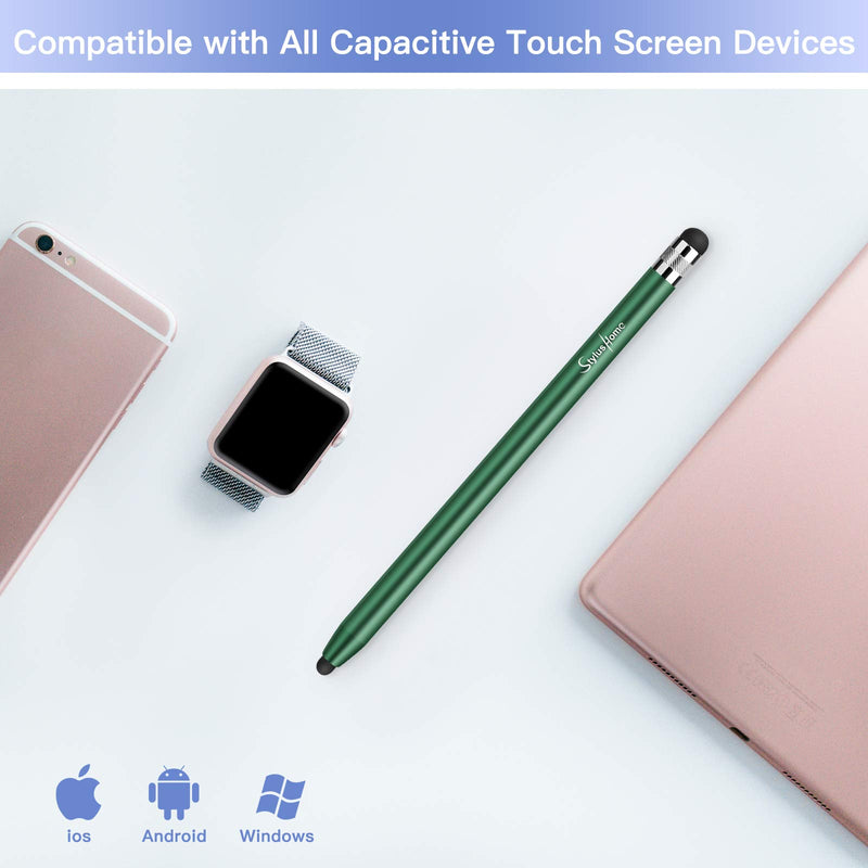 [Australia - AusPower] - StylusHome Stylus Pens for Touch Screens (3 Pcs), Sensitivity Capacitive Stylus 2 in 1 Touch Screen Pen with 6 Extra Replaceable Tips for iPad iPhone Tablets Samsung Galaxy All Universal Touch Devices 3（Green, Gold, Silver） 