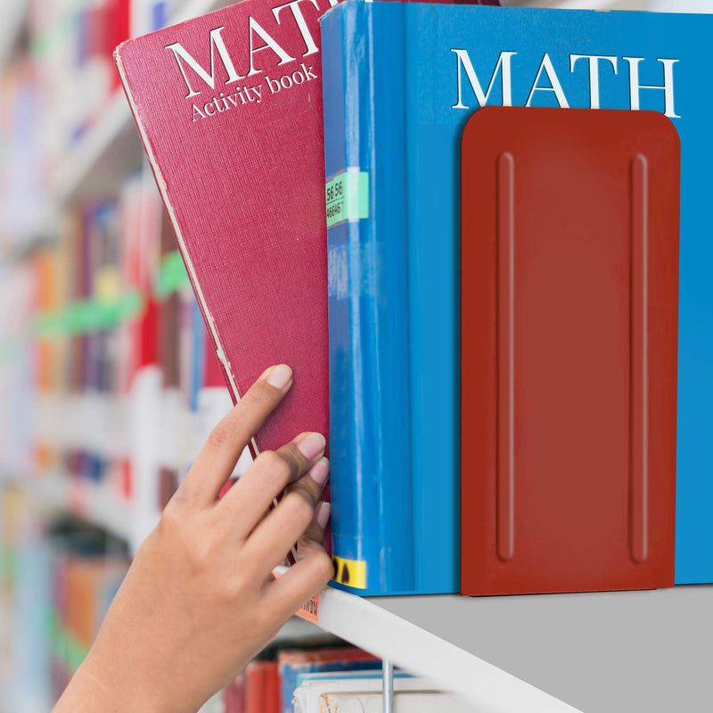 [Australia - AusPower] - Acrimet Jumbo Premium Metal Bookends 9" (Heavy Duty) (Red Color) (1 Pair) 