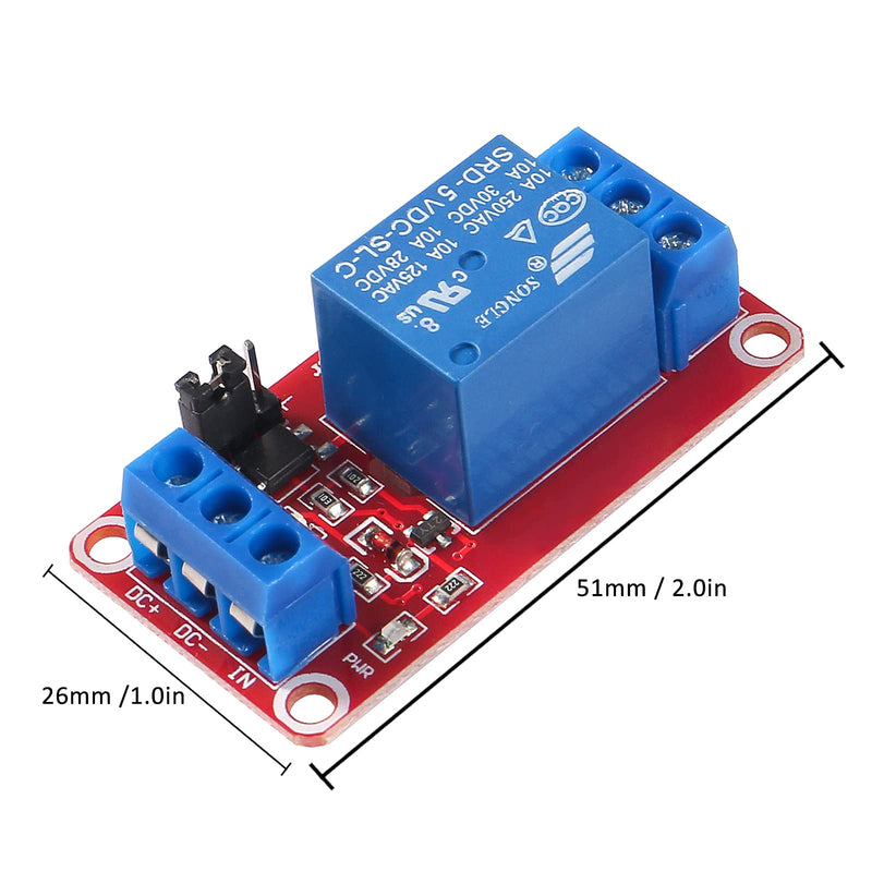 [Australia - AusPower] - AEDIKO 4pcs Relay Module DC 5V Relay Switch 1 Channel Relay Board with Optocoupler Isolation Support High or Low Level Trigger 