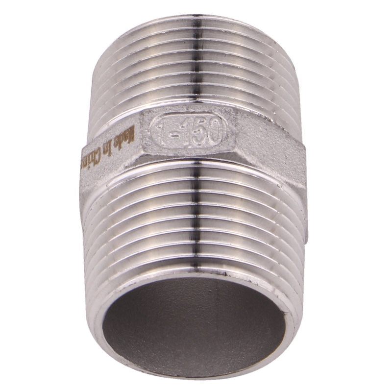 [Australia - AusPower] - Hex Nipple 1 Inch Male NPT - DERPIPE Stainless Steel 304 Threaded Pipe Fitting for Brew Kit, Home Piping Application 1" (pack of 1) 