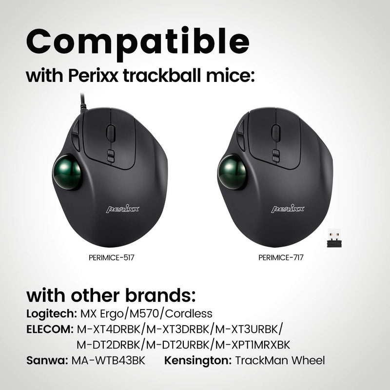 [Australia - AusPower] - Perixx Peripro-303GLG Trackball, 1.34 Inch Replacement Ball for Perimice and M570, Glossy Green 