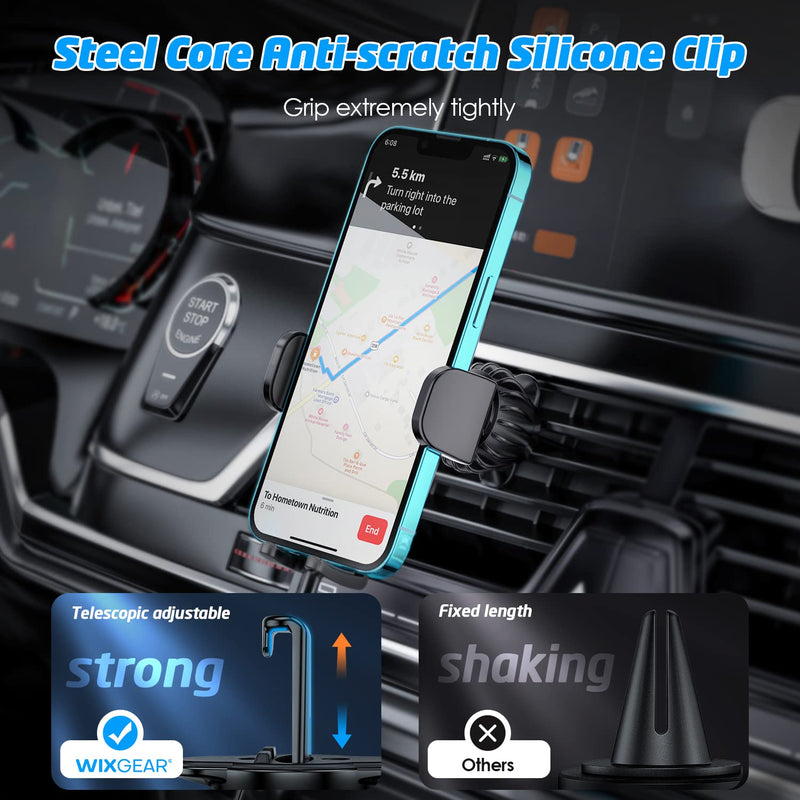 [Australia - AusPower] - WixGear Universal Air Vent Phone Holder for Car, Phone Mount for Car for Cell Phones (New Upgraded Vent Locks) 