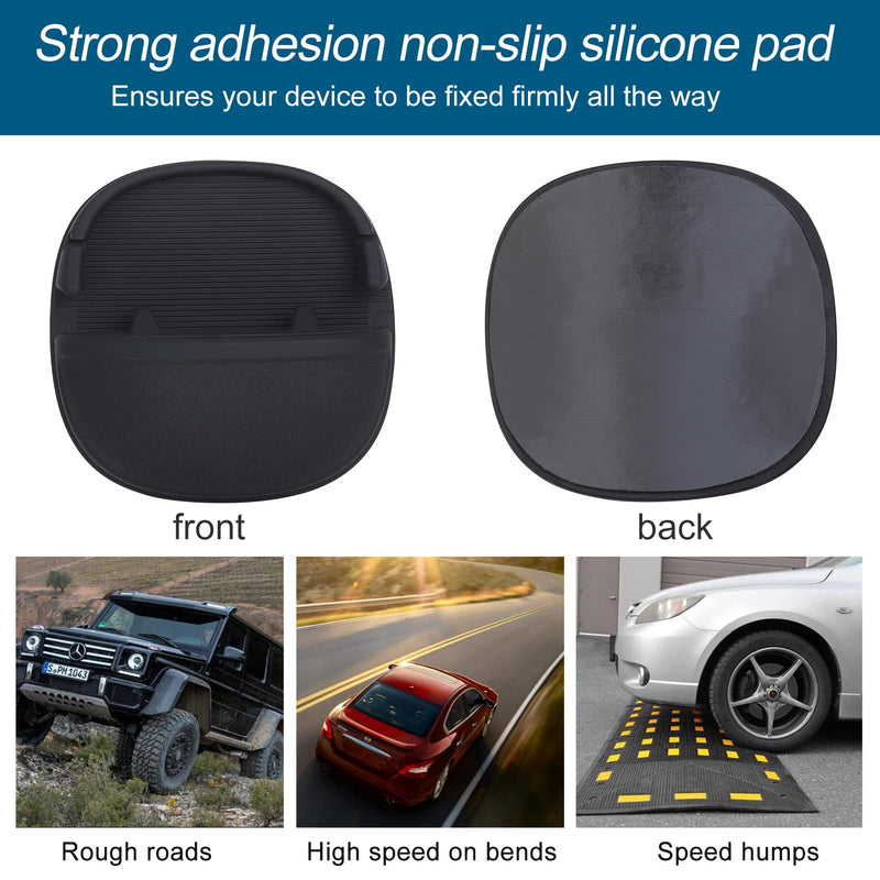 [Australia - AusPower] - Car Phone Holder, Car Phone Mount Silicone Car Pad Mat for Various Dashboards, Dashboard Phone Holder for Car, Slip Free Desk Phone Stand Compatible with iPhone, Samsung, Android Smartphones (Black) Black 