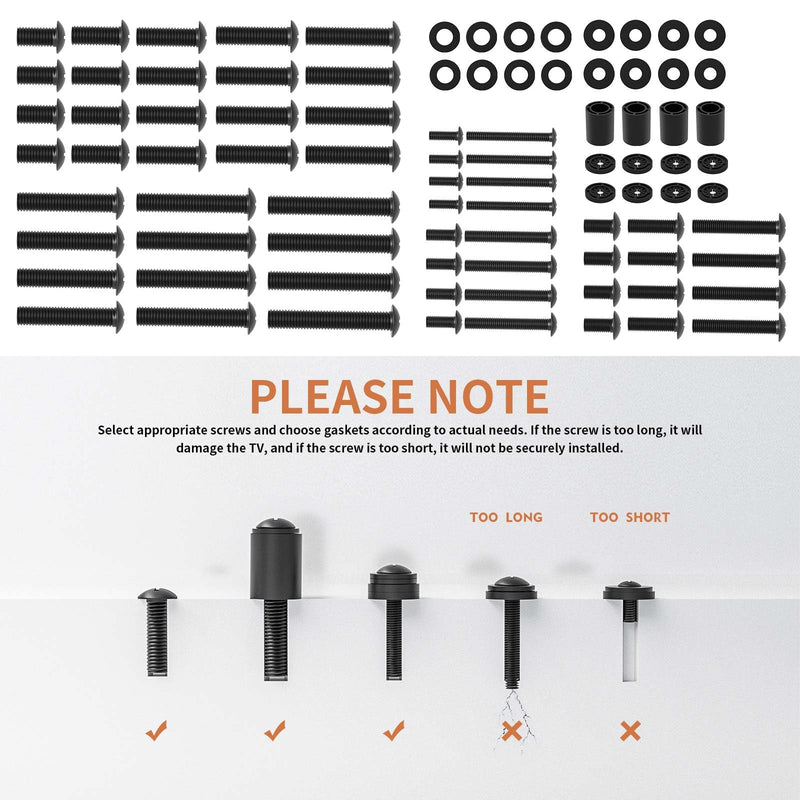 [Australia - AusPower] - Universal TV Installation Hardware Kit Includes M4 M5 M6 M8 TV Sets Screws and Spacers for Most TVs Up to 80" HTA001 Screw PACKAGE 