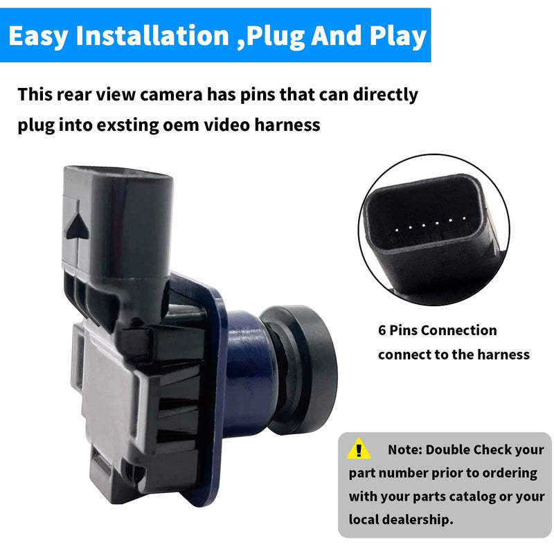 [Australia - AusPower] - Rear View Back Up Camera Multiangle Views Compatible with Ford Fusion 2013-2016 Replaces ES7Z19G490A ES7Z-19G490-A DS7Z19G490A DS7Z-19G490-A 