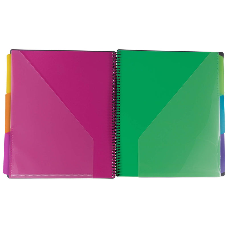 [Australia - AusPower] - JAM PAPER Plastic Multi Pocket Folder - 24 Pocket Organizer - Smoke Grey - 10 1/2 x 11 1/2 - Sold Individually 24 Pockets 