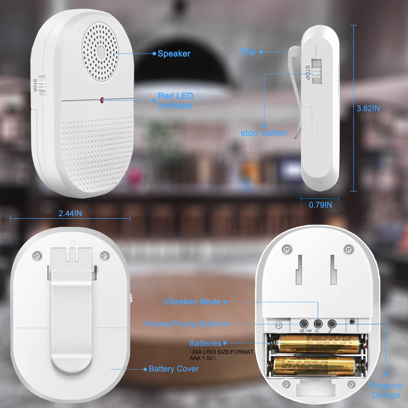 [Australia - AusPower] - CallToU Wireless Caregiver Pager Nurse Call Alarm Wireless Call Button Pager Elderly,Buzzer Elderly,Nurse Alert Button for The Elderly,paralyzed Patients,Pregnant Women 2+2 