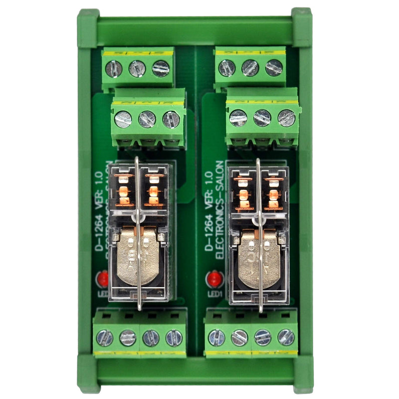 [Australia - AusPower] - DIN Rail Mount AC/DC Control DPDT 5Amp Pluggable Power Relay Interface Module (AC/DC 24V, 2 Relay) AC/DC 24V, 2 Relay 