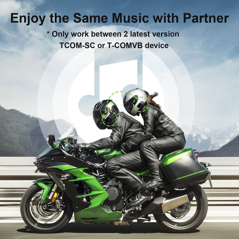 [Australia - AusPower] - Motorcycle Communication System Bluetooth 5.0 FreedConn T-COMVB Helmet Bluetooth Headset for Motorbike Skiing 2~3 Riders Pairing/ 800M Range/Music Sharing/ 1 Pack Changeable Hard & Soft Mic 1 Pack - BT 5.0 Version 