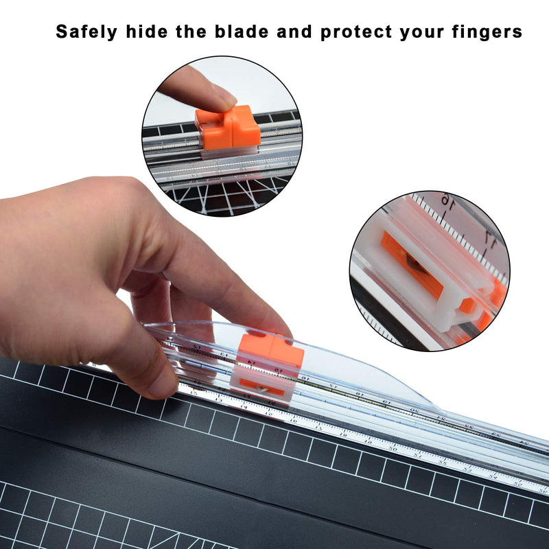 [Australia - AusPower] - ArtAt A4 Paper Cutter Guillotine:12 Inch Straight Cutting Paper Trimmer Scrapbooking Tool with Automatic Security Blades for Cut Craft Paper Card Coupon Vinyl Label and Photo Side Ruler Guillotine 