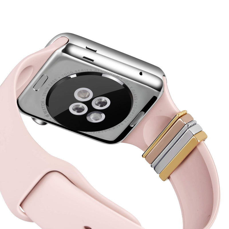 [Australia - AusPower] - Elobeth Decorative Rings Loops Compatible with Apple Watch Bands Charms Series 7 41mm 45mm/Series 6/SE/5/4 44mm 40mm/Series 3/2/1 42mm 38mm Watchband Decorative Charms Accessories (No Band) 