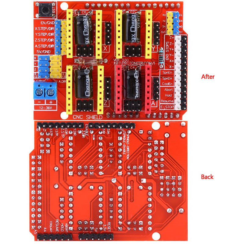 [Australia - AusPower] - V3 Extension Board, CNC Shield Expansion Board with 4pcs A4988 Stepper Motor Driver Heat Sink for Engraver 3D Printer DC 12V to 36V 