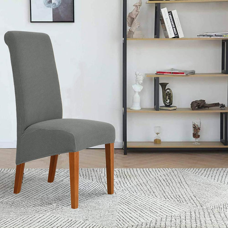 [Australia - AusPower] - Deisy Dee Stretch XL/Oversized Soft Spandex Extra Large Dining Room Chair Covers for Kitchen Dining，Removable Washable Chair Protectors Slipcovers (Grey, 2) Grey 