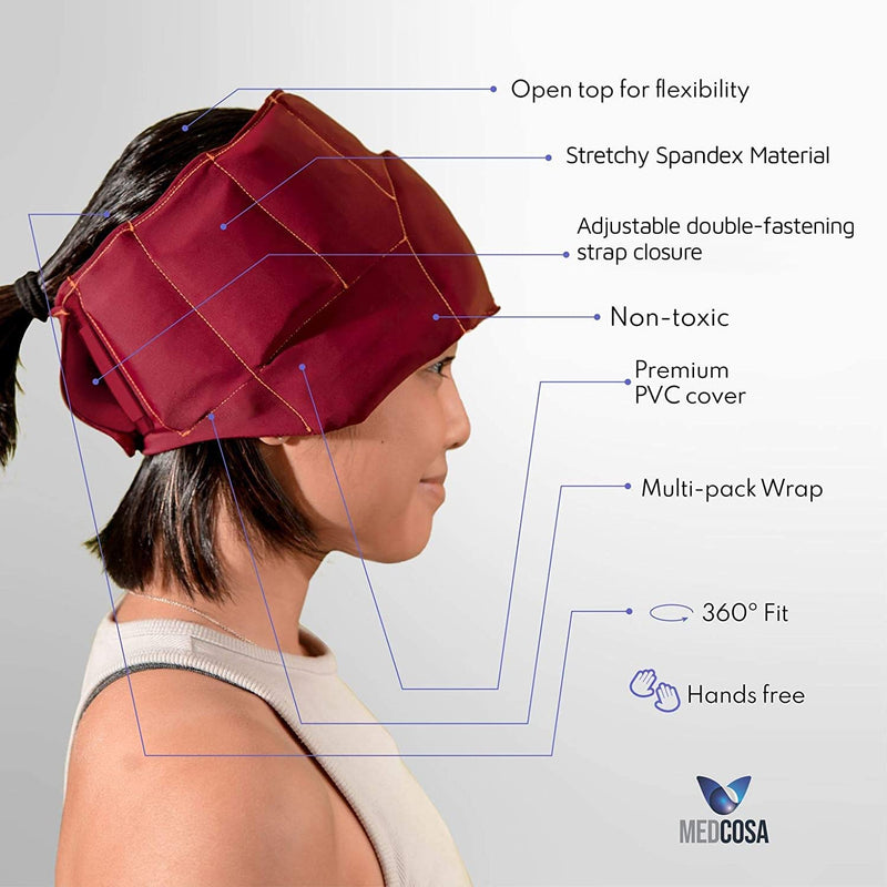 [Australia - AusPower] - Medcosa Headache and Migraine Relief Wrap | Stay Chilled When a Migraine Strikes | Keep Your Head Cool with Our Double Function Mask & Hat | Ice Beanie Migraine Relief Products 