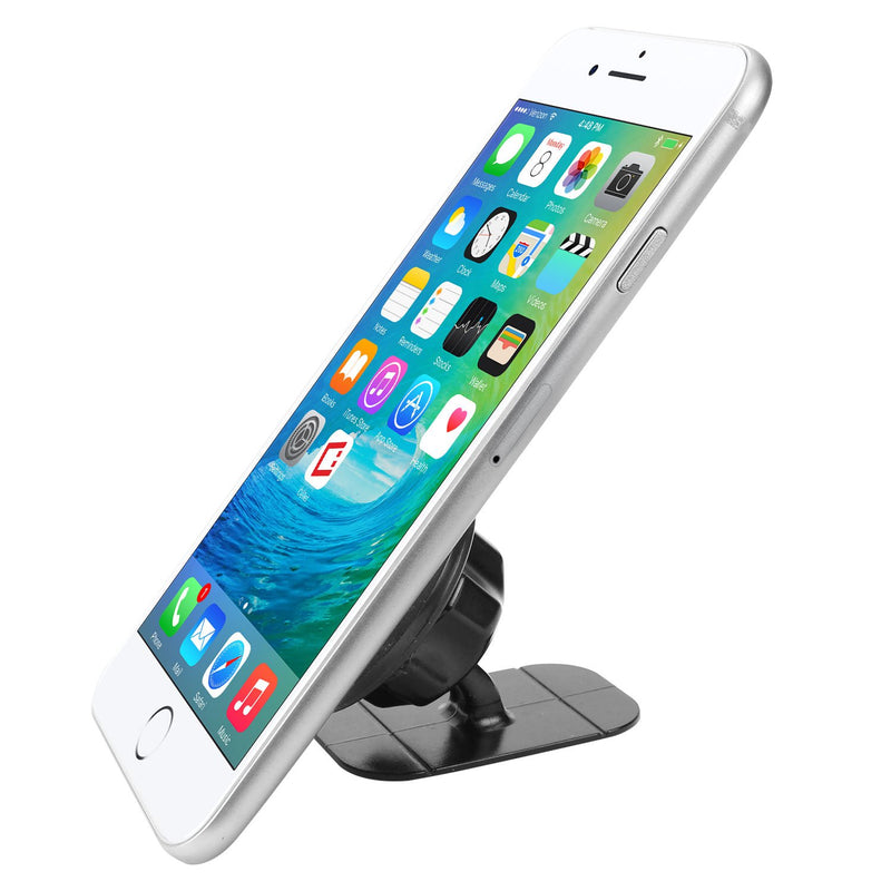 [Australia - AusPower] - Quick Snap Magnetic Cell Phone Holder Mount – Universal Car Dashboard Phone Mount for iPhone Android Mini iPad Tablets – All Black Heavy Duty Magnetic Mounts By Cellet, (PHEM180) Dash Mount 